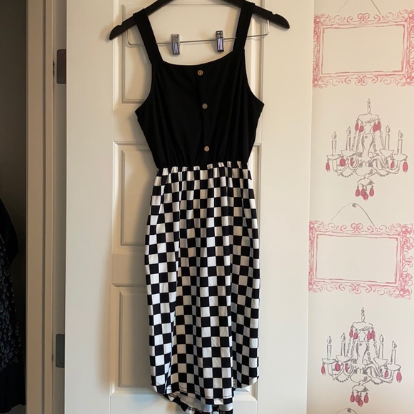 Checkered girls summer dress - Picture 1 of 3